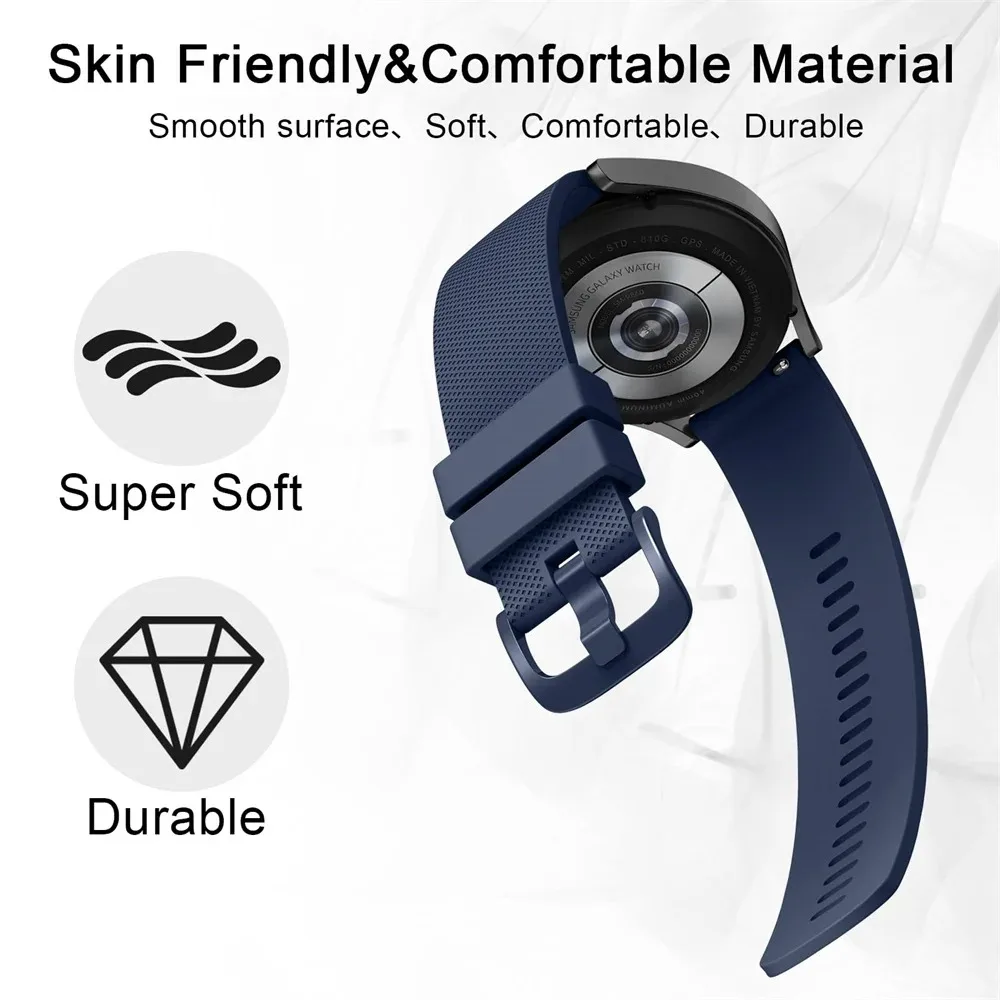 Rhombus Pattern Silicone Sport Band 18mm 20mm 22mm for Samsung Galaxy Watch Replacement Strap Breathable Soft Durable Men Women