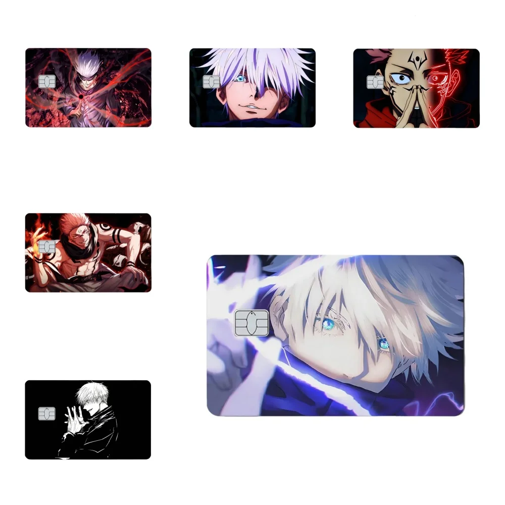 Jujutsu Kaisen Anime Bank Credit Cards Stickers Satoru Gojo Ryomen Sukuna Decoration Waterproof Scratch Resistant Stickers