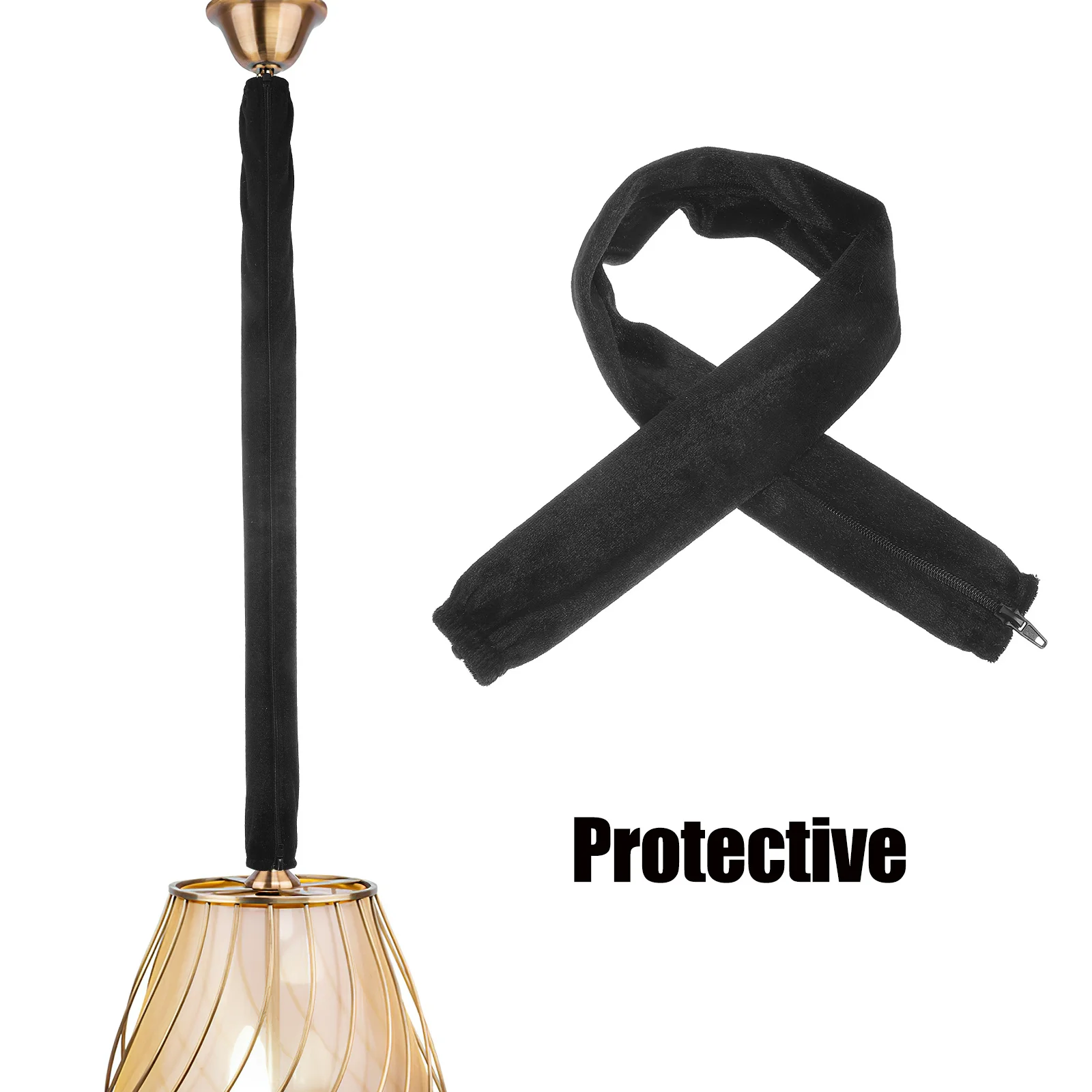 الفانيلا الثريا سلسلة كم أسود قابل للإزالة النسيج الحبل غطاء قلادة إكسسوارات مضيئة ديكور الإضاءة الأنيقة #6