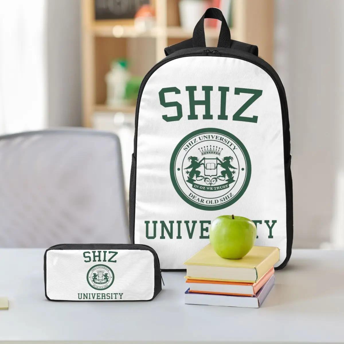 Shiz University Design Backpack Boys Girls BookBag School Bag Shoulder Bags 3ps Insulated Lunch Bag Pencil Case