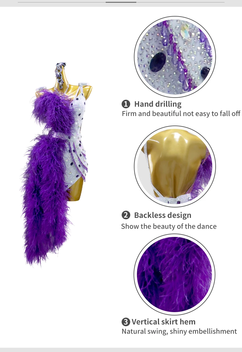Mädchen Tanzsport-Kostüm Latein-Kleid 2026 Damen Amerikanische Tänze Ballsaal-Outfits Passende Kleidung für Frauen Eleganter Party-Anzug für Erwachsene – Detail 6