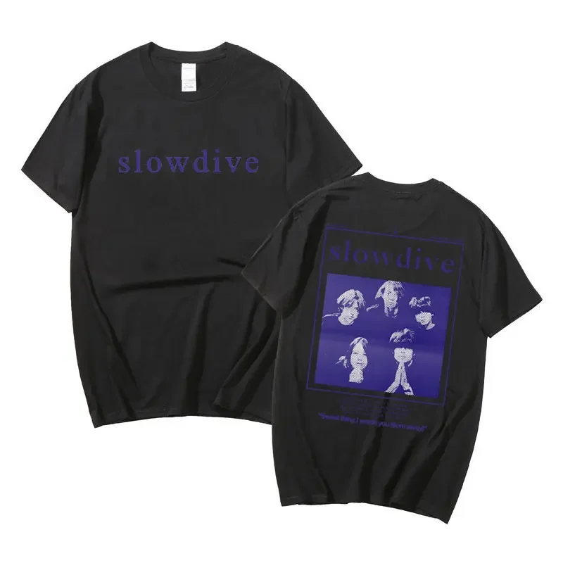 Britain Band Slowdive Souvlaki When The Sun Hits Print T-shirt Man Fashion Oversized Tshirt Tour 90s Classic Vintage Men T Shirt