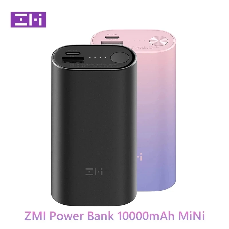 

ZMI 10000mAh MINI Power Bank QB818 Two-way Fast Charging 30W MAX Small Size High Capacity Support Low Current Charging