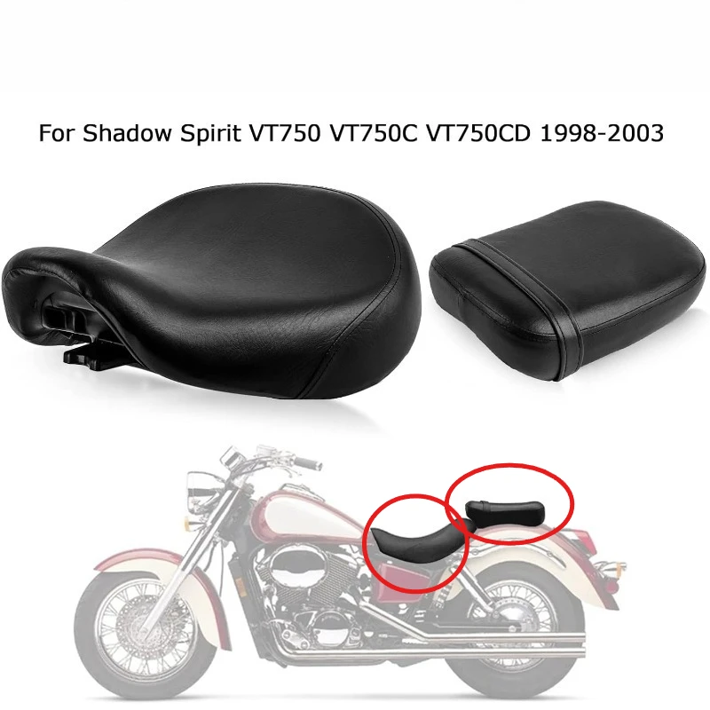 Pièces de rechange pour moto, coussin de siège de passager arrière pour conducteur avant, pour Honda Shadow ACE VT750 1998 – 2003