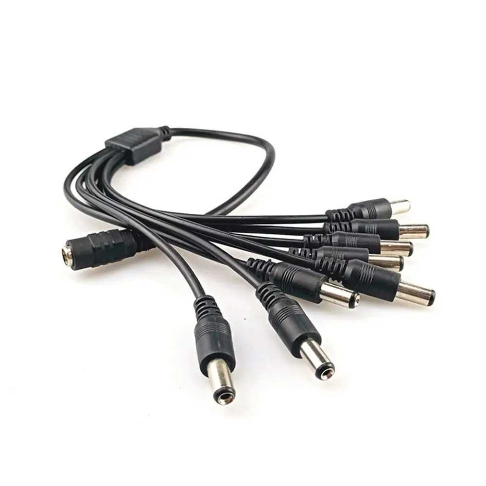 Cable de alimentación de 1 a 8 líneas, adaptador divisor de corriente CC para cámara CCTV, 1 unidad