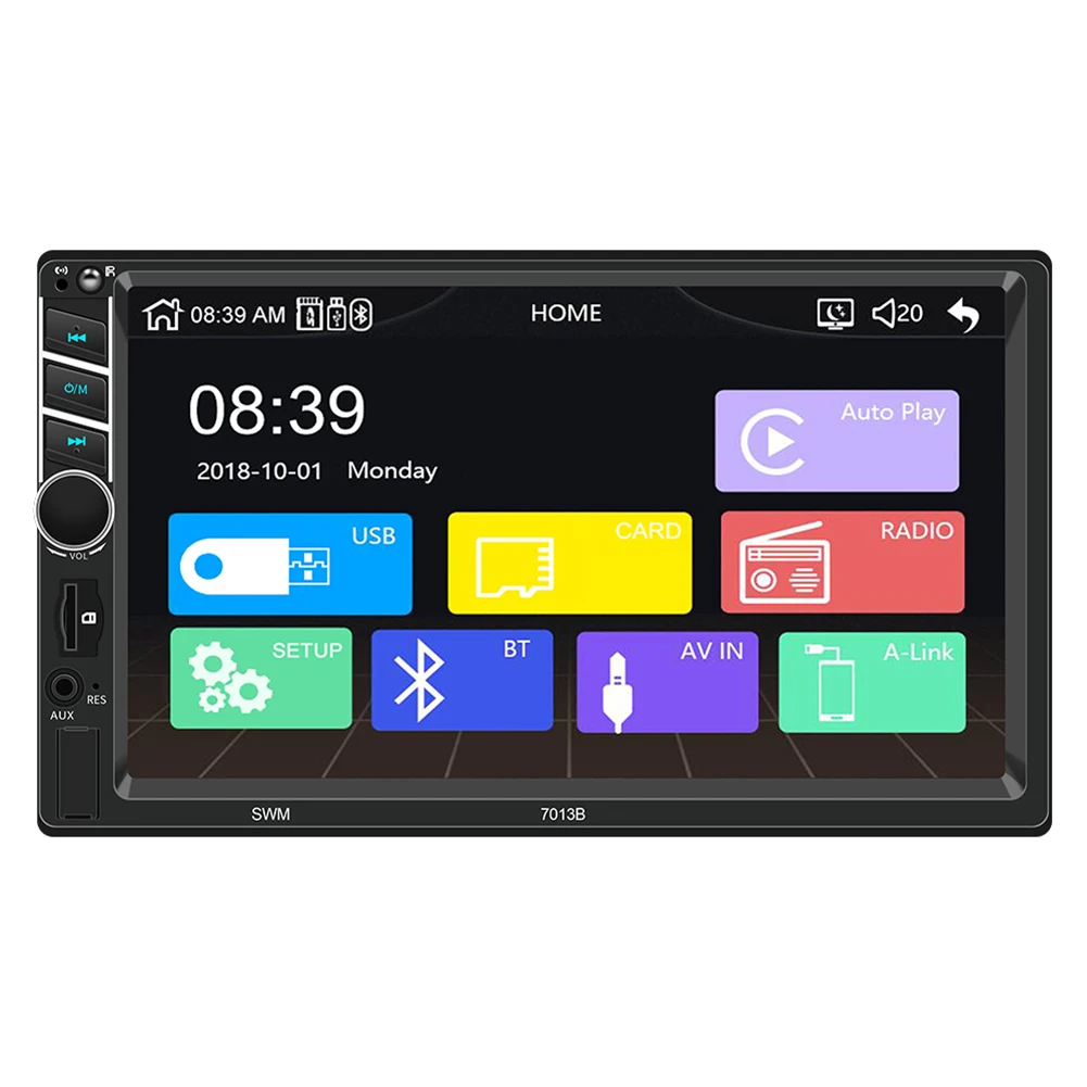 

SWM Double Din Car Stereo In-Dash Car Radio with Apple Carplay and Android Auto Bluetooth 7 Inch HD Touchscreen Auto