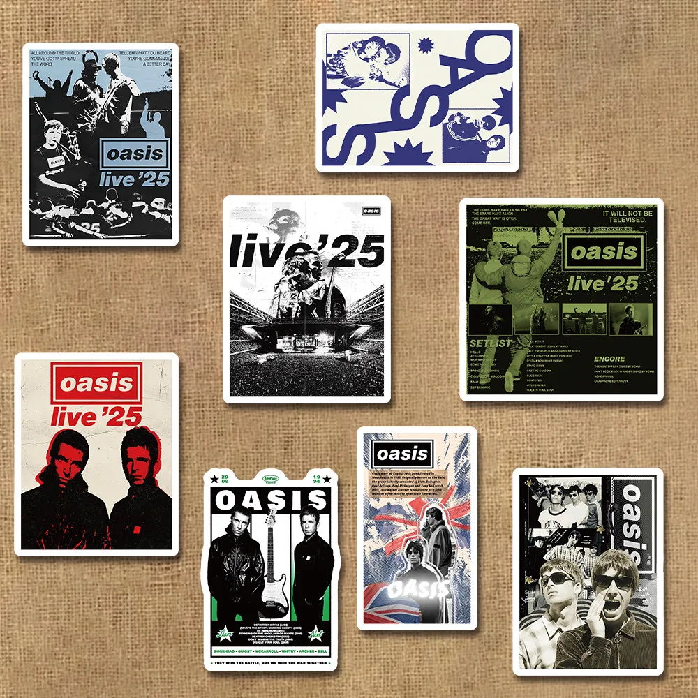 53/54 Stück Oasis Band-Aufkleber für Musikliebhaber & Gitarrenkoffer-Dekoration Giajar Sticker Store – Detail 2