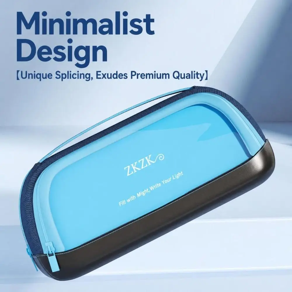 Multi-Layer Compartments Magnetic Pencil Case Carry Handle Fold-Down Organizer Stationery Bag Zipper Closure Mesh Pockets