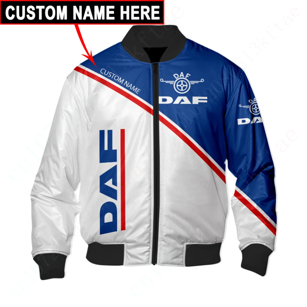 DAF แจ็คเก็ตกันลมสำหรับผู้ชาย, เสื้อแจ็คเก็ตบอมเบอร์แจ็คเก็ตหนาเสื้อแจ็คเก็ต3D