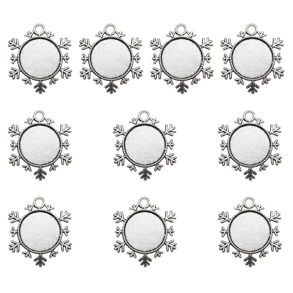 

10pcs Alloy Snowflake Shape Pendants Diy Charms Jewelry Making Accessories Necklace Bracelet Dangle Keychain Decorative Pendant