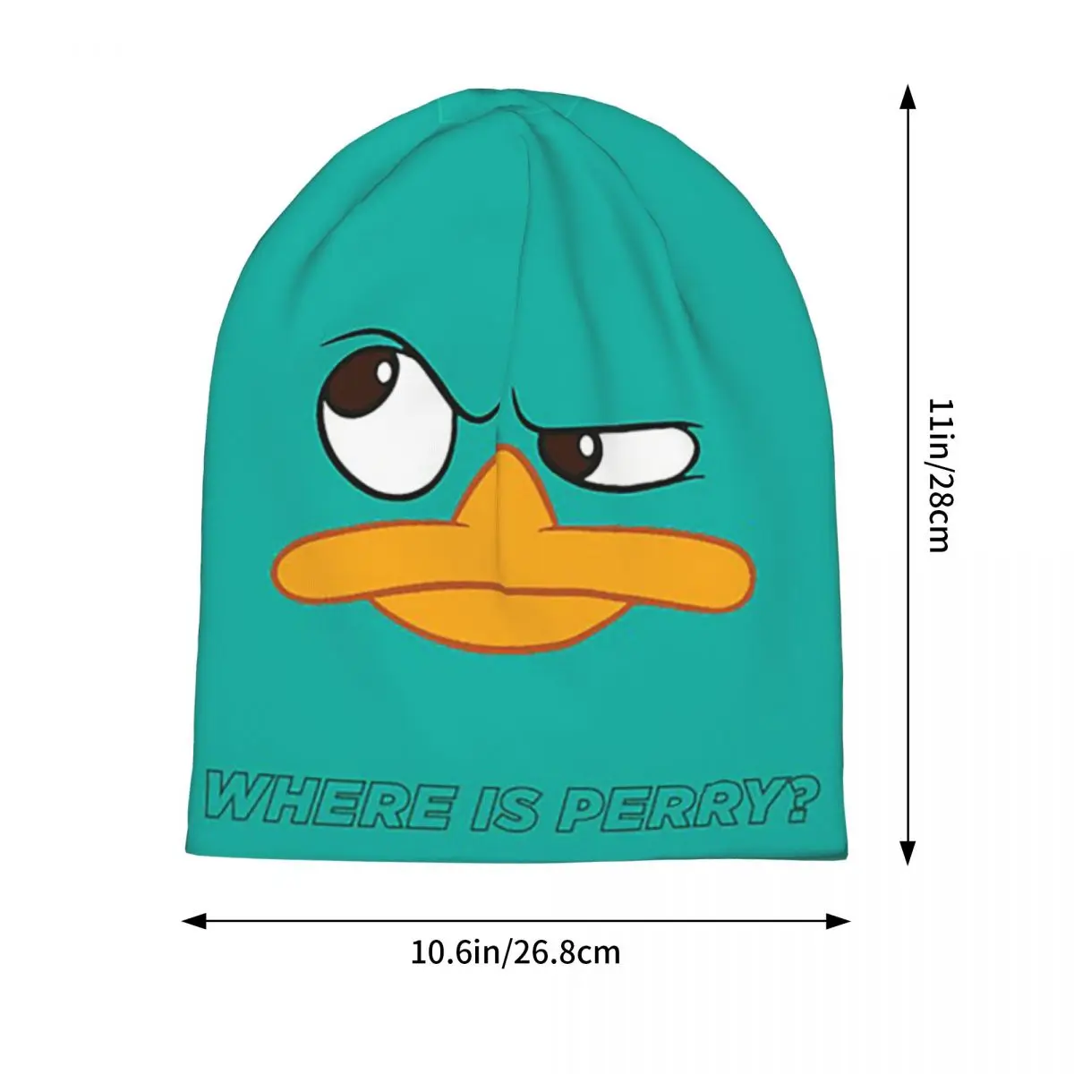 Perry The Platypus Warm Knitted Cap Fashion Bonnet Hat Autumn Winter Outdoor Beanies Hats for Men Women Adult