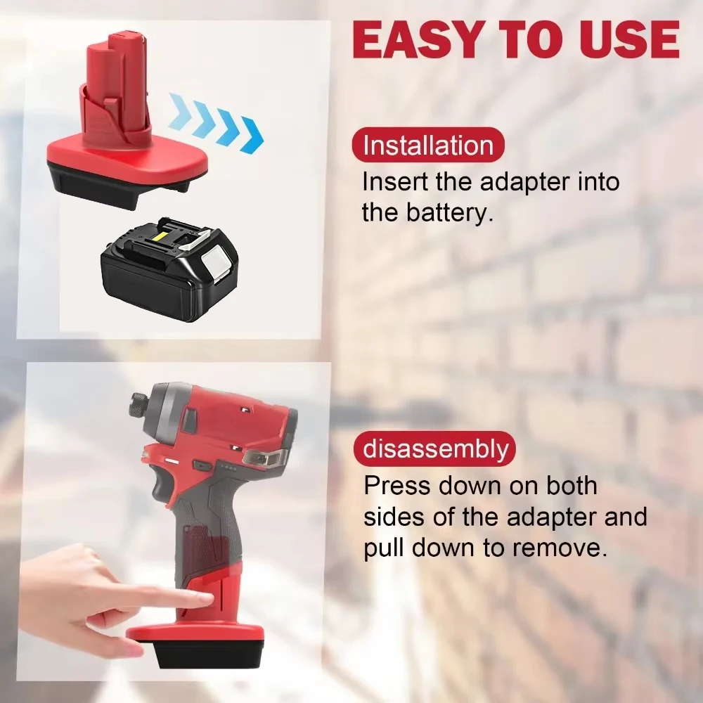 Elektrowerkzeug-Akku-Adapter MT18M12 für Makita 18V Li-Ionen-Akku, umwandelbar für Milwaukee 12V Akku-Elektrowerkzeuge – Detail 5