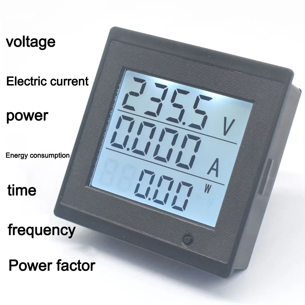 

Digital Display Meter 220V Energy Meter Backlight Function Current Measurement Large Display Window Overload Alarm Function