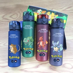 560ML Pokemon Red Green Blue Black Plastic PcLeak Proof Resistant Outdoor Portable Travel Sports Water Cup Pikachu Charizard