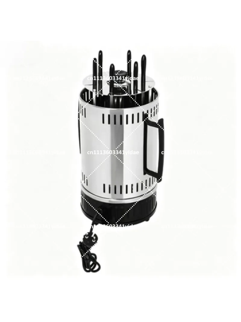 

Vertical Electric Grill with Automatic Rotisserie, 1000W, Anti-Slip Feet, Oil Drip Pan for Smoke-Free Indoor Grilling