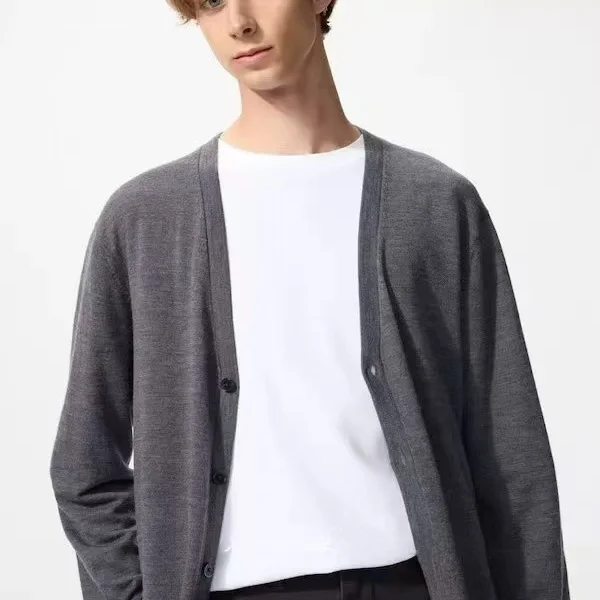 

Men's Wool V-Ne Knitted Open Cardigan Island Sle Long Sve Warm Casual Wear for Home Office School Travel Daily Commuting