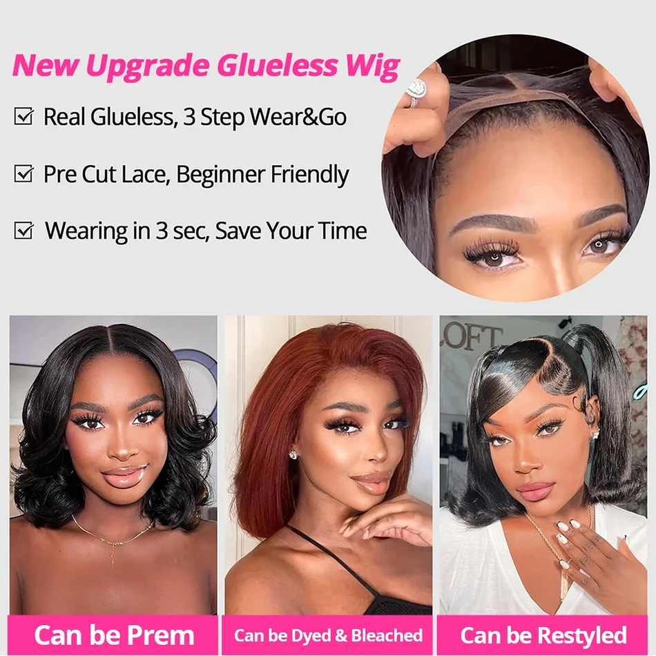 12A Bone Straight Bob Wig Human Hair Glueless Lace Front Human Hair Wigs Brazilian 13x4 Transparent Lace Frontal Wigs For Women image 2