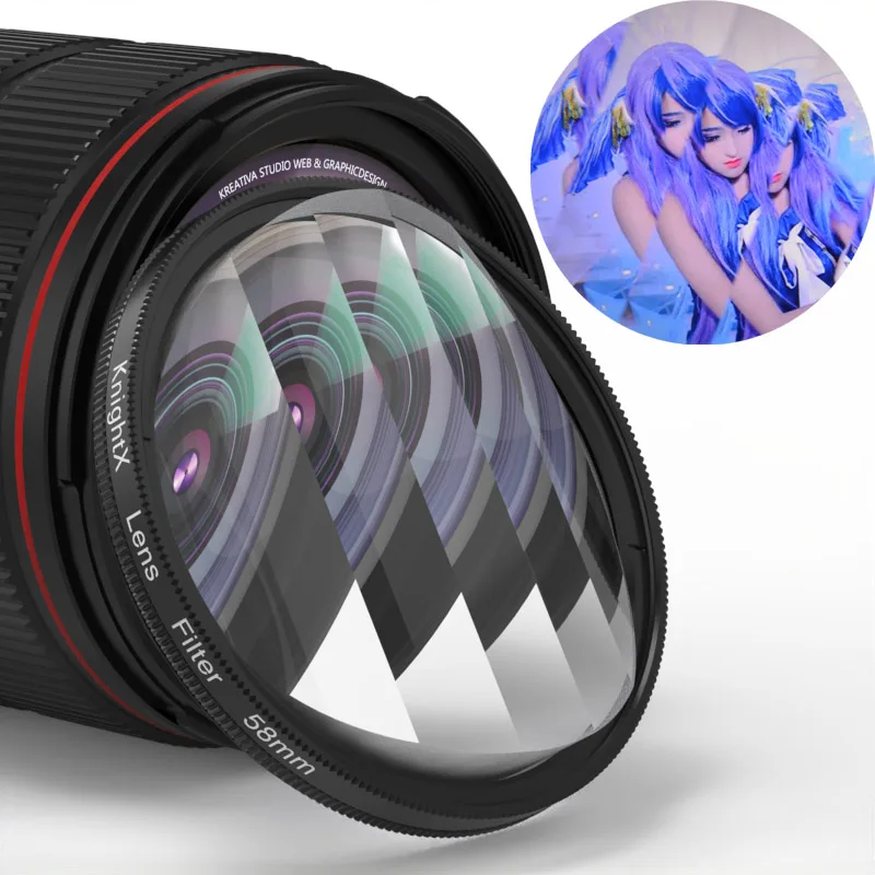 Filtro de lente de caleidoscopio KnightX Swirl, filtro de lente de prisma de vidrio óptico para lente Cannon Nikon Sony