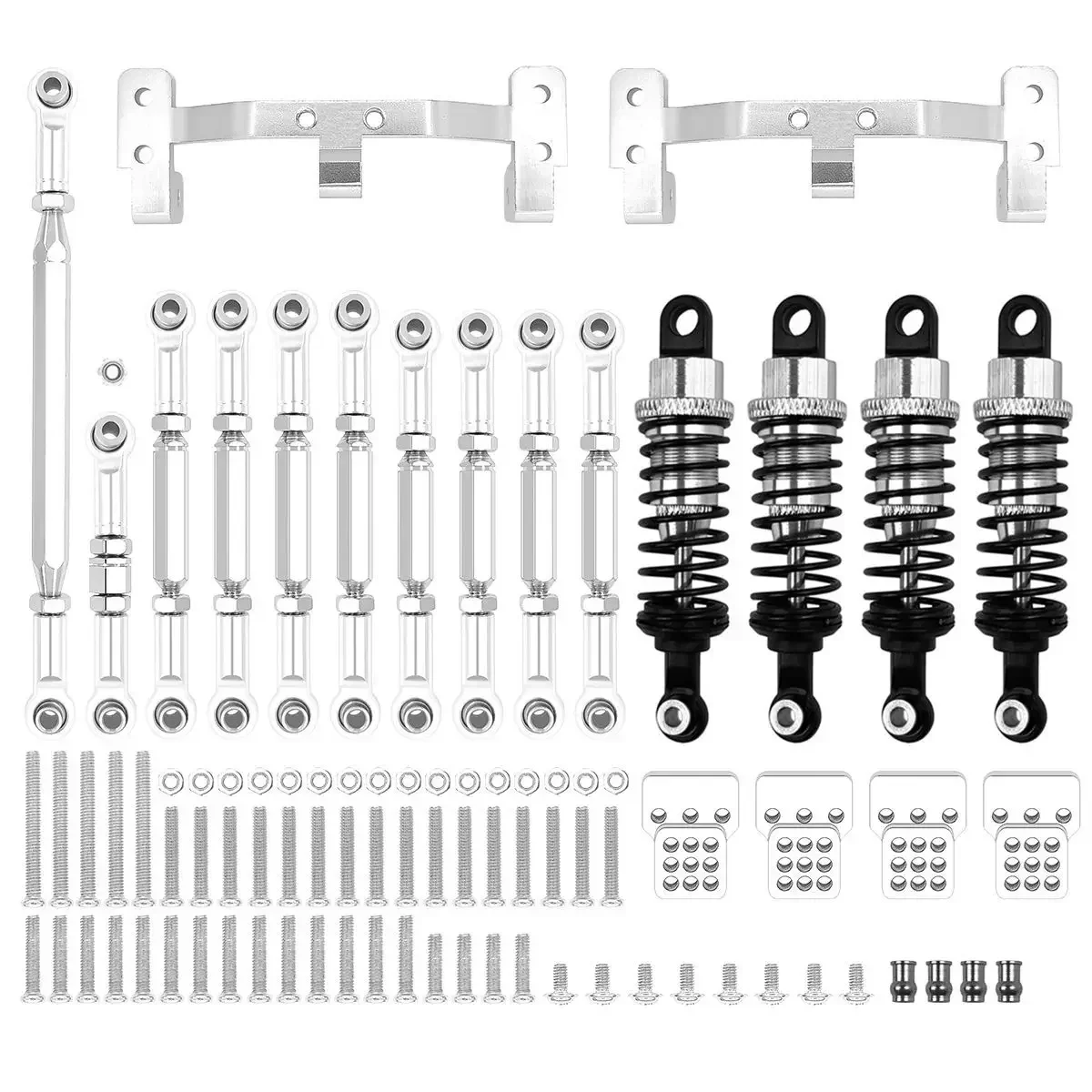 WPL C14 C24 MN D90 MN99S Metal Chassis Link Rod Pull Rod Mount Holder Shock Absorber Set RC Car Upgrades Parts Accessories