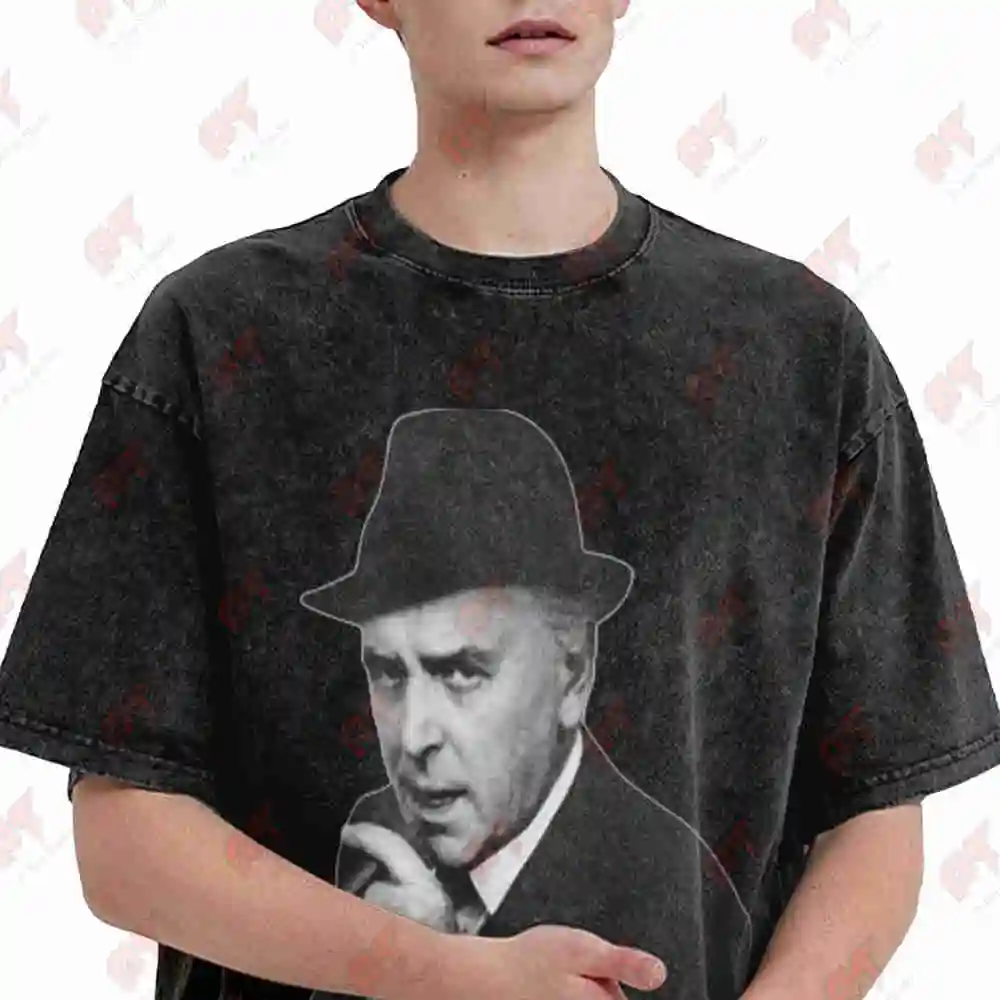 Minder Arthur Daley Bunny Geezer Trilby UK 80s TV London Vintage Washed Tee Pure Cotton T-Shirt