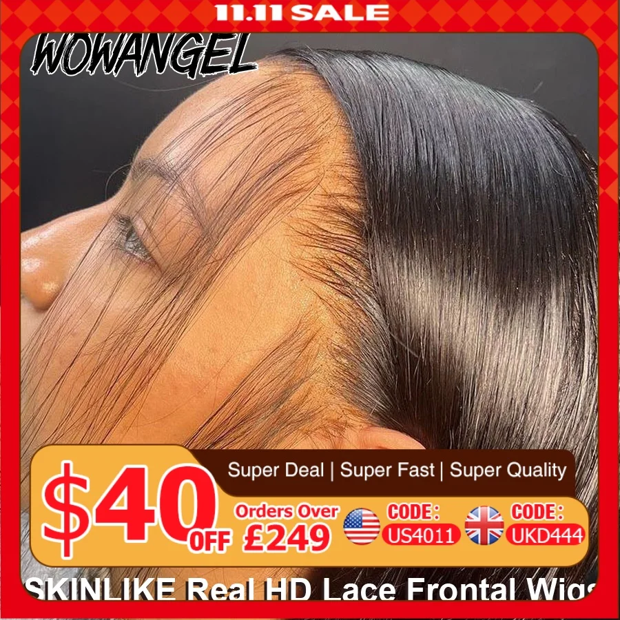 WOW ANGEL HD Lace Frontal Wig 250% 13x6 HD Lace Front Wig Straight Hair Invisible HD Lace Melt Skin HD Lace Front Human Hair Wig