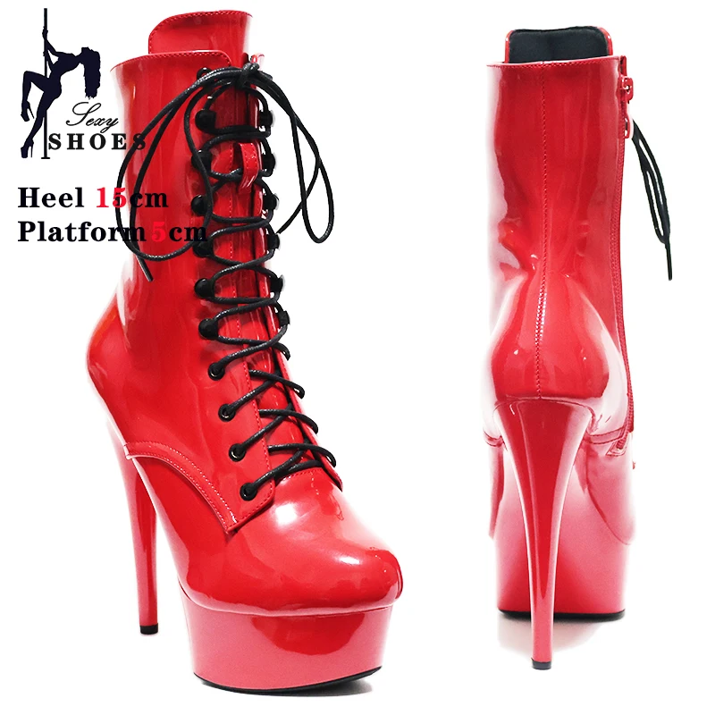 Women\'s Plus Size Heels 15CM Thin High Heel Fashion Boots Side Zipper Platform Stage Model Shoes Pole Dance Stripper Lady Shoes