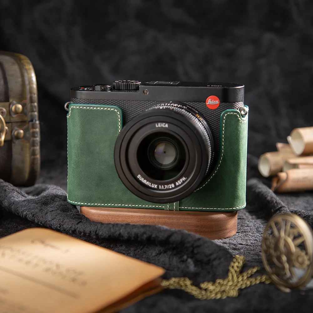 

Q Case Leather Camera Bag For Leica Q Case Handmade Genuine Real Leather Camera Half Cover Protective Case Cover Bag
