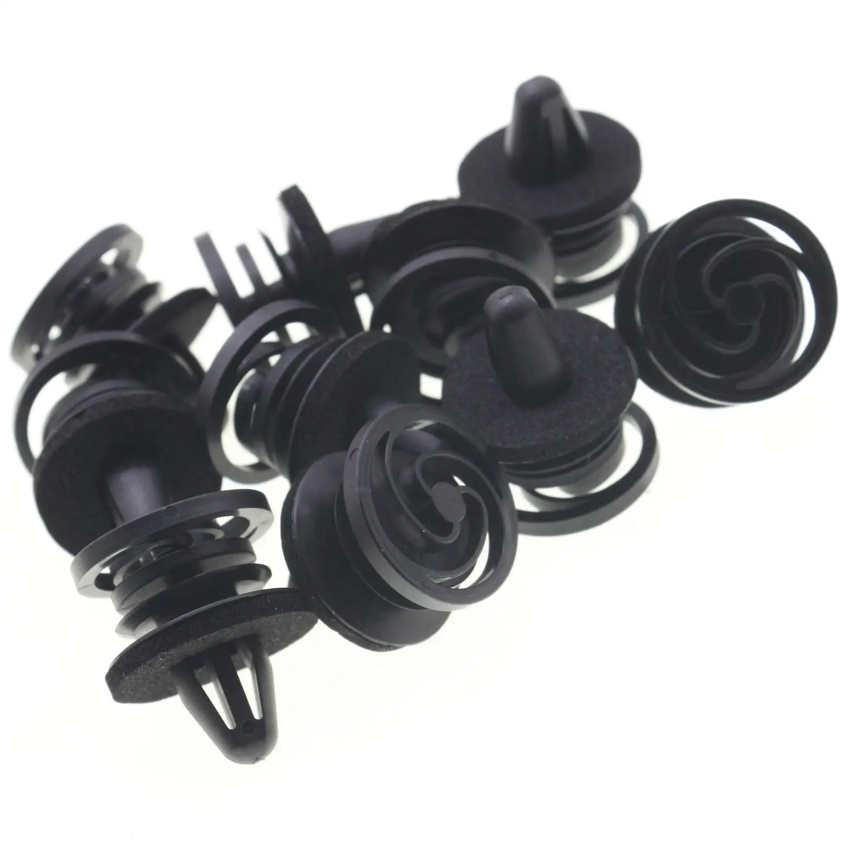 10 Pcs Trim Panel Retainer Clips With Sealer For VW Audi Skoda Fox Polo Golf 5X0867299 Black Nylon Fastener Push Pin