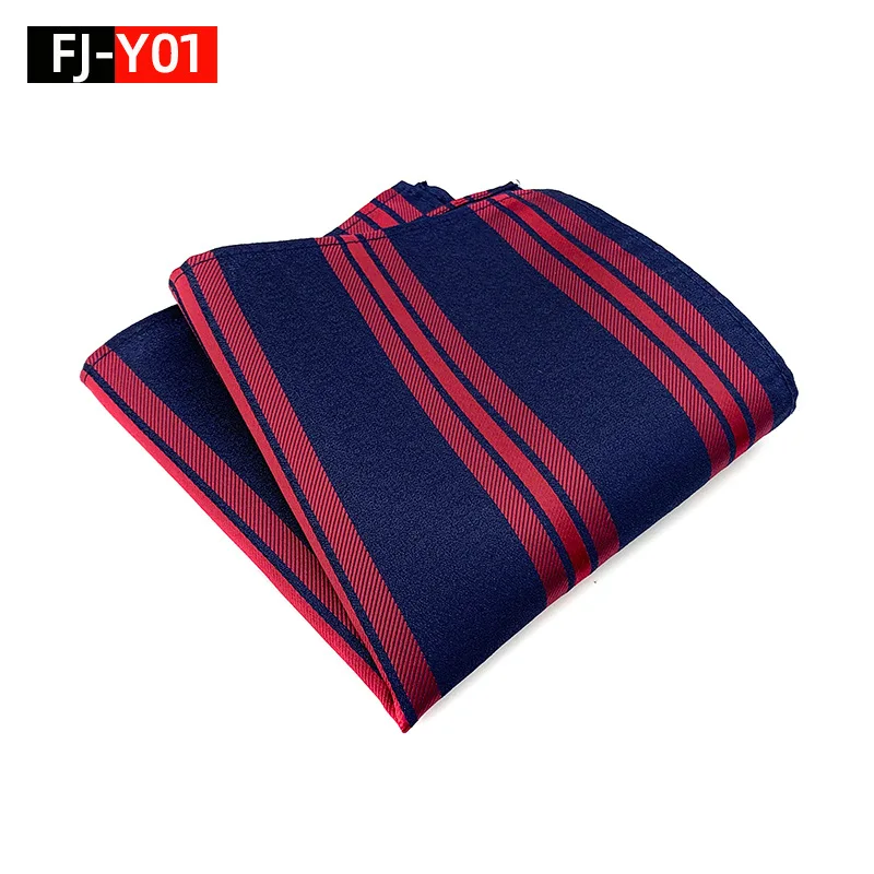 Fashion Versatile 25*25CM Pocket Square Thick Striped Polyester Handkerchief for Man Business Wedding Suit Accessories Wholesale