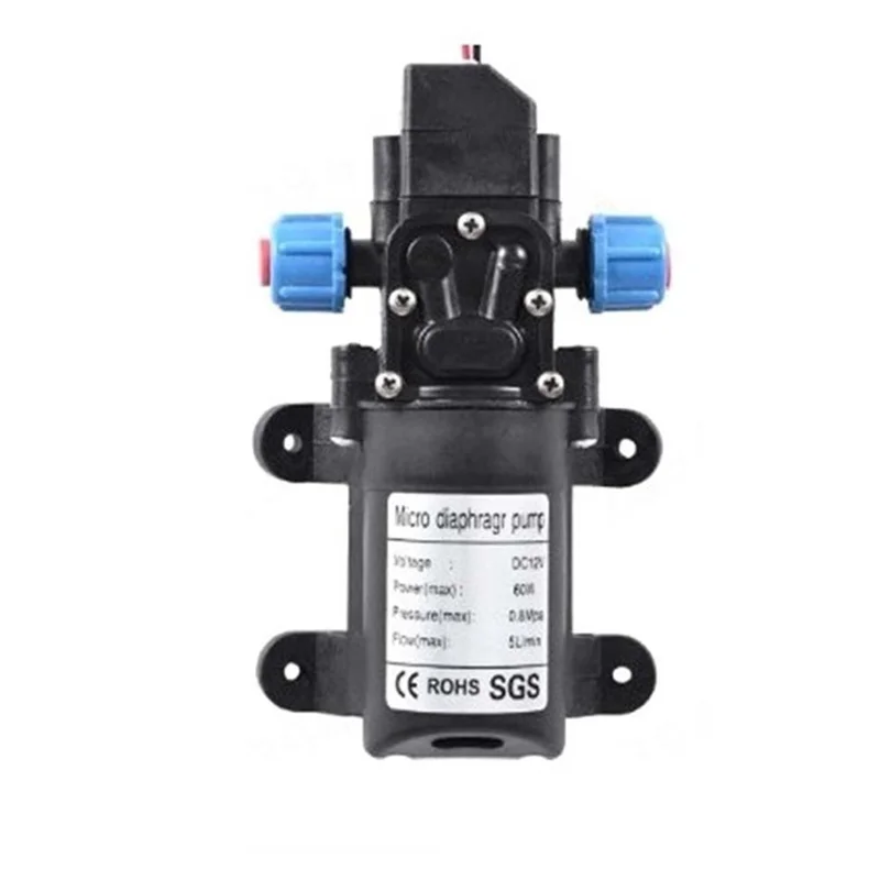 Abnm dc 12v 60w 120psi 5l/min bomba de água elétrica agrícola preta mini pulverizador de água de diafragma de alta pressão lavagem de carro