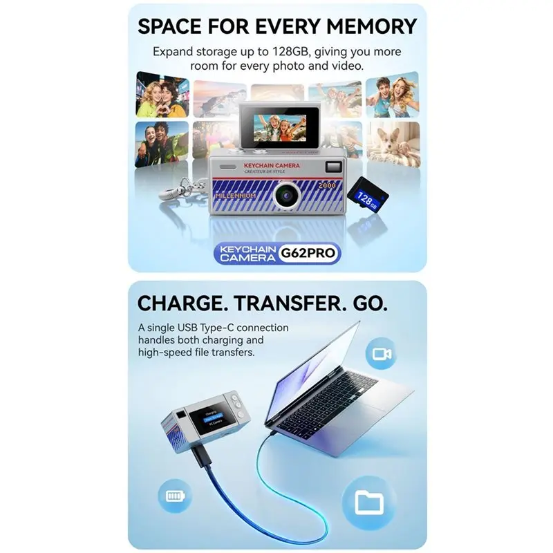 Best-Digital Camera 180° Flip Screen Selfile Keychain Camera Retro Support Memory Card 1080P HD Very Camcorder Video DV