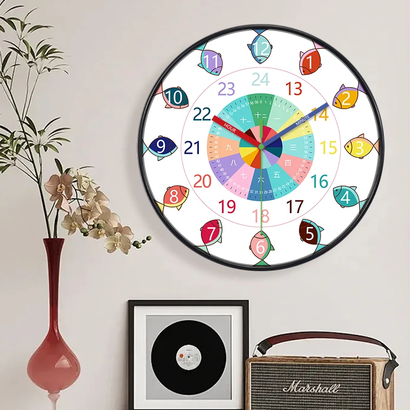 Cartoon Wall Clock Living Room Bedroom Study Quartz Clock Accurate Time Keeping Wall Mounted Early
