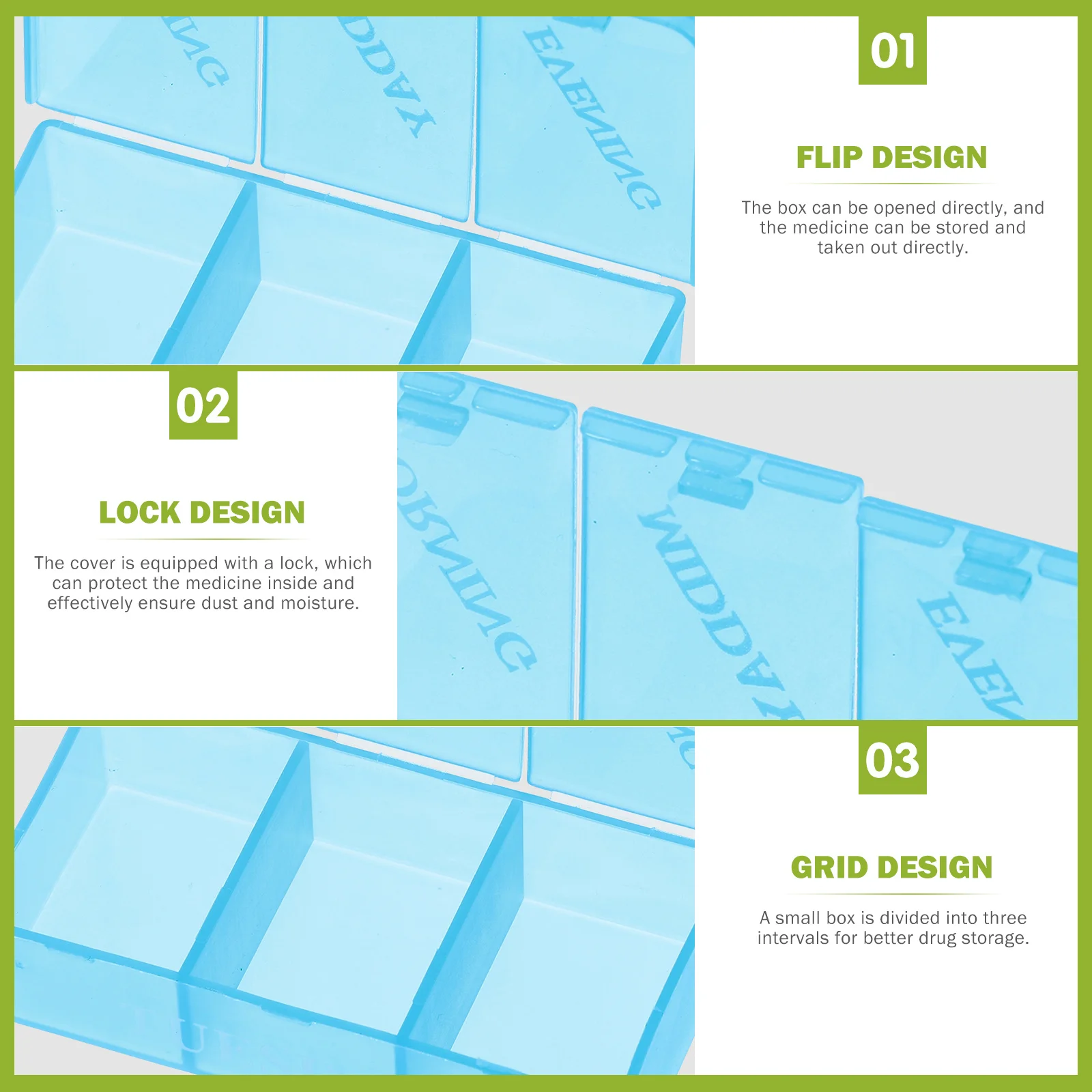 

Portable Medicine Container 7 Day Pill Boxes Weekly ganizer Travel Holder ange 21 Compartment Small Easy Storing Medication