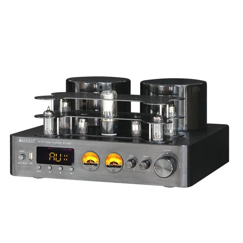 HiFi Hybird Stereo Valve Tube Amplifier Bluetooth 5.0 Audio Receiver COAX / OPT Power Amp USB Player