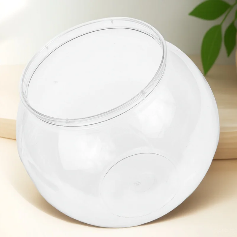 

Plastic Goldfish Bowl Transparent Small Fish Tank Round Plastic Aquarium Multi Functional Fish Breeding Box Desktop