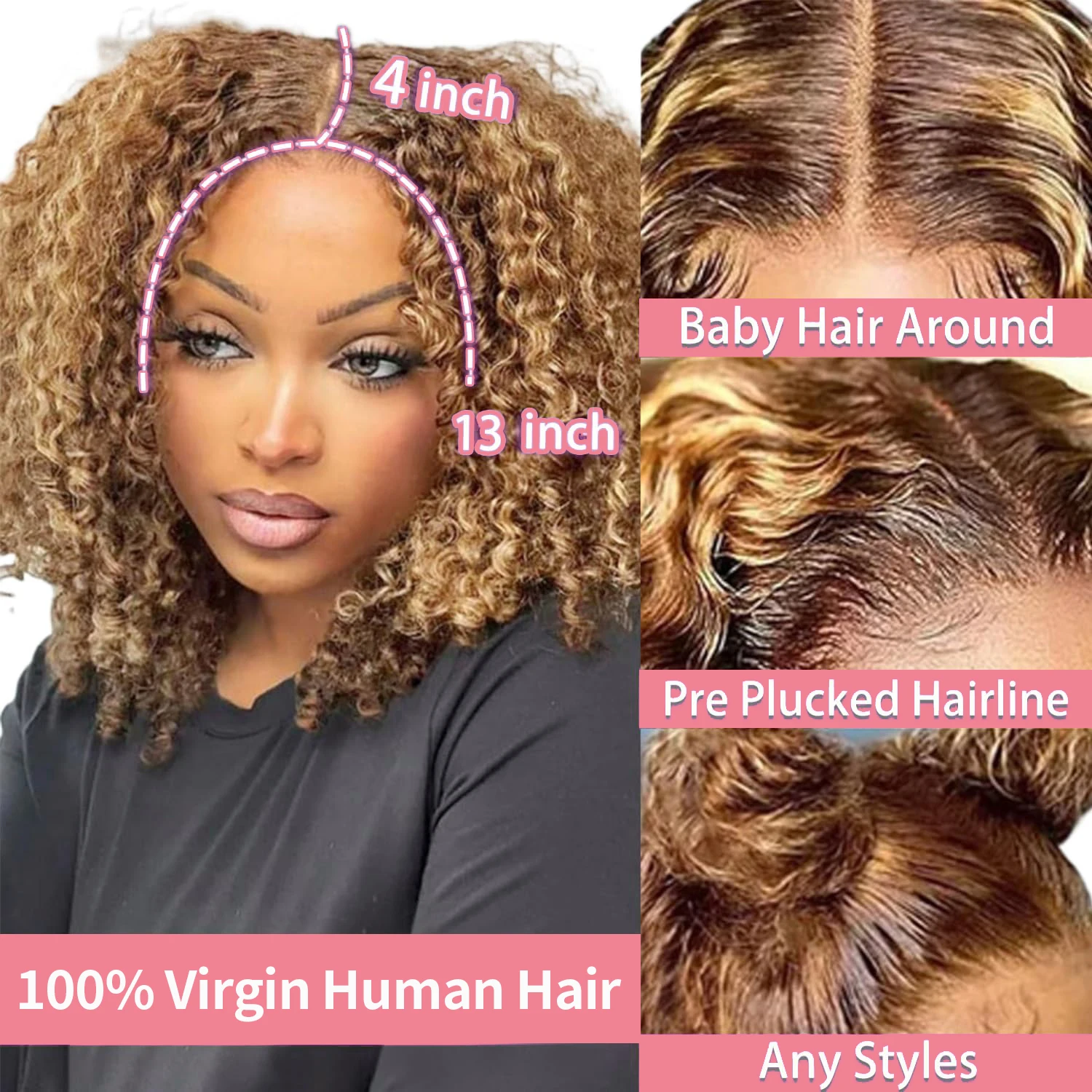 Highlight Ombre Deep Wave Bob  - Hd Lace Frontal Wig Human Hair Pre Plucked review and price
