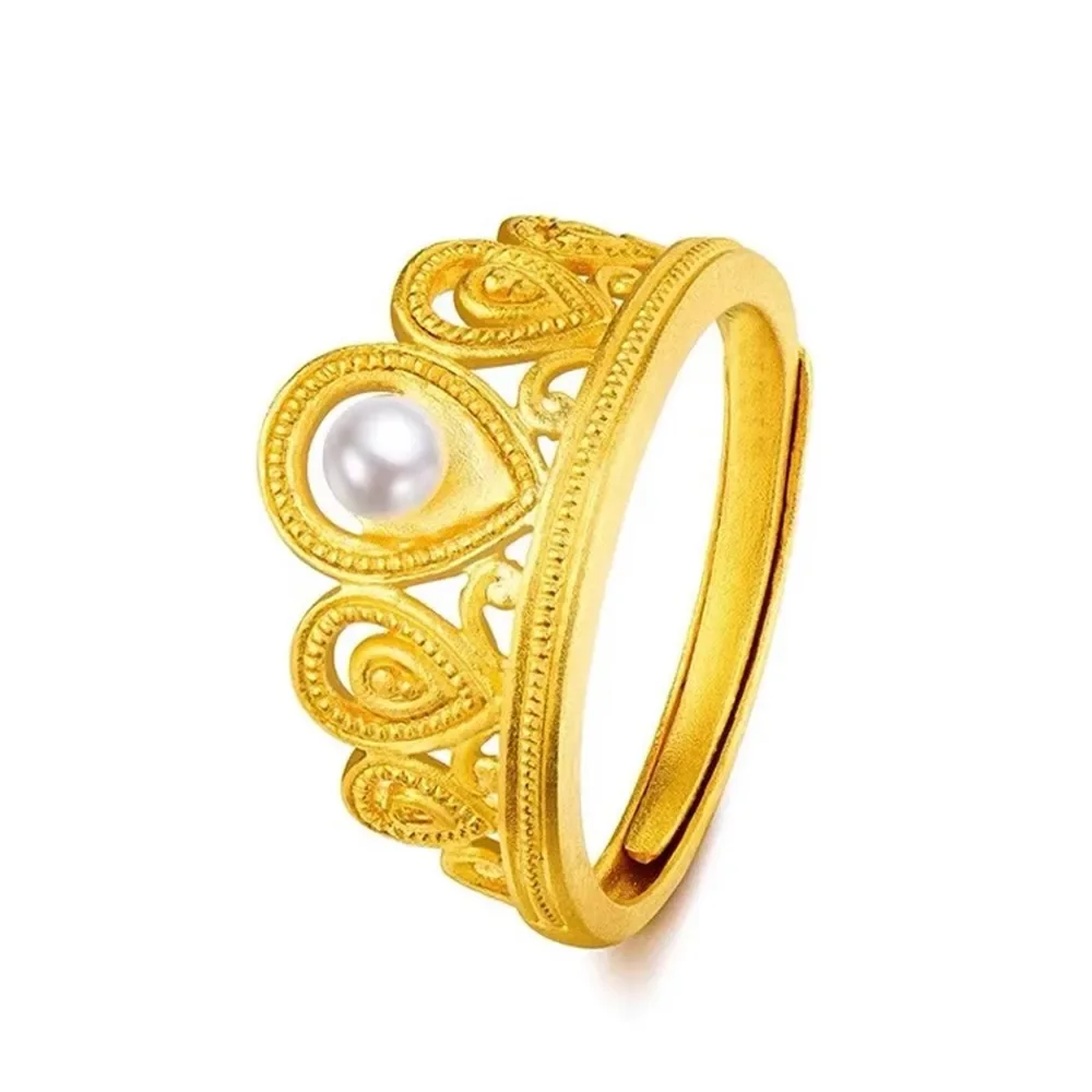 

DIY Pearl Accessories 925 Silver Pearl Ring Empty Holder, Fashionable Gold Silver Ring Holder with 4-5mm Round Beads