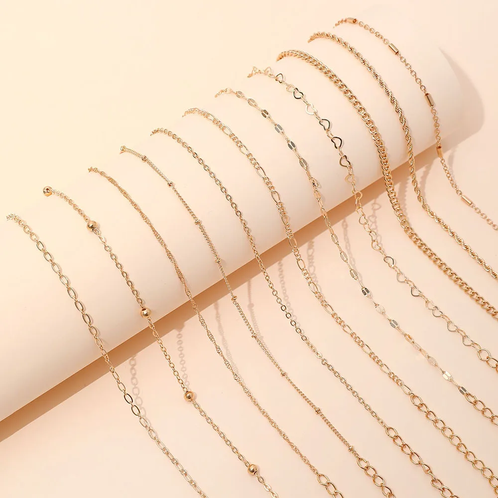 11Pcs Boho Twist Chain Bracelet Set For Women Punk Gold Silver Color Adjustable Cuban Link Bracelet Fashion Party Jewelry Gift image 4