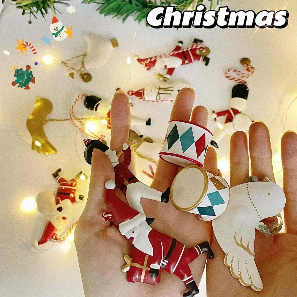 12 PCS Christmas Party Nordic Christmas Decoration Metal Pendant Christmas Tree Room Party Holiday Decoration Ornaments