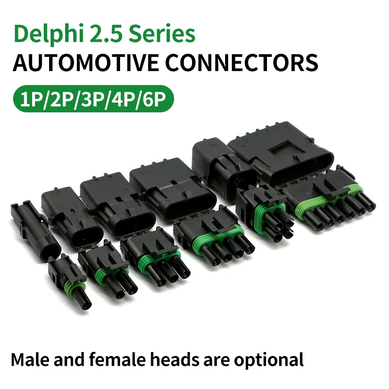 

1-6Pin Way Delphi 2.5 mm Series Car Auto Electronic Wire connector Male Female Weather Pack Electrical Plug