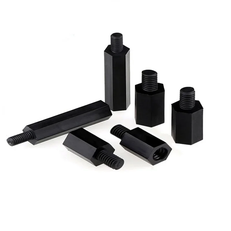 Single-pass hexagonal nylon column support column isolation column plastic stud  M3*5/7/11/19/22/28/30/40 to50+6mm