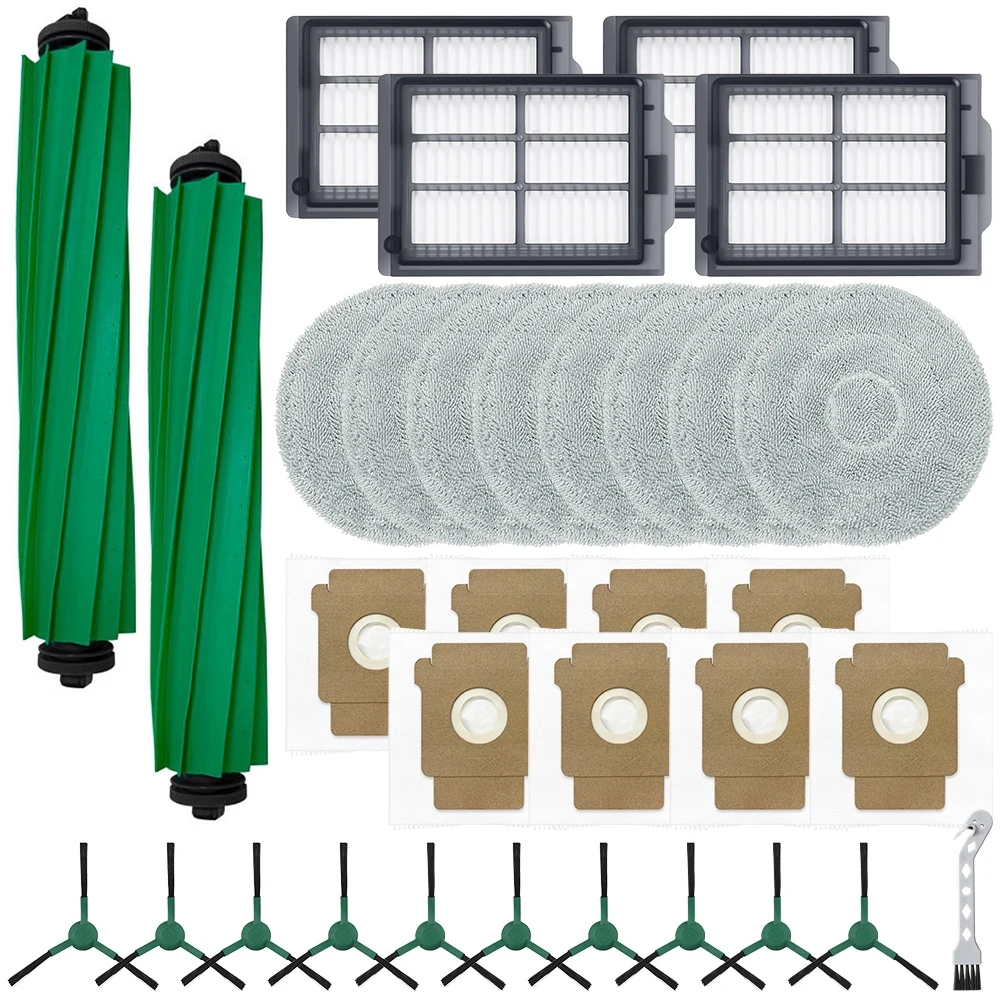 

Vacuum Cleaner Brush+4*Mop Cloth+2*Filter+4*Dust Bag+4*Side Brush+1*Cleaning Brush For Roomba Plus 405 For Combo505 For Combo