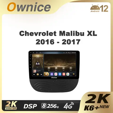 Ownice K6 + 2K Chevrolet Malibu XL 2016 - 2017 차량용 라디오 멀티미디어 비디오 플레이어 네비게이션 스테레오 GPS Android 12 No 2din Dvd