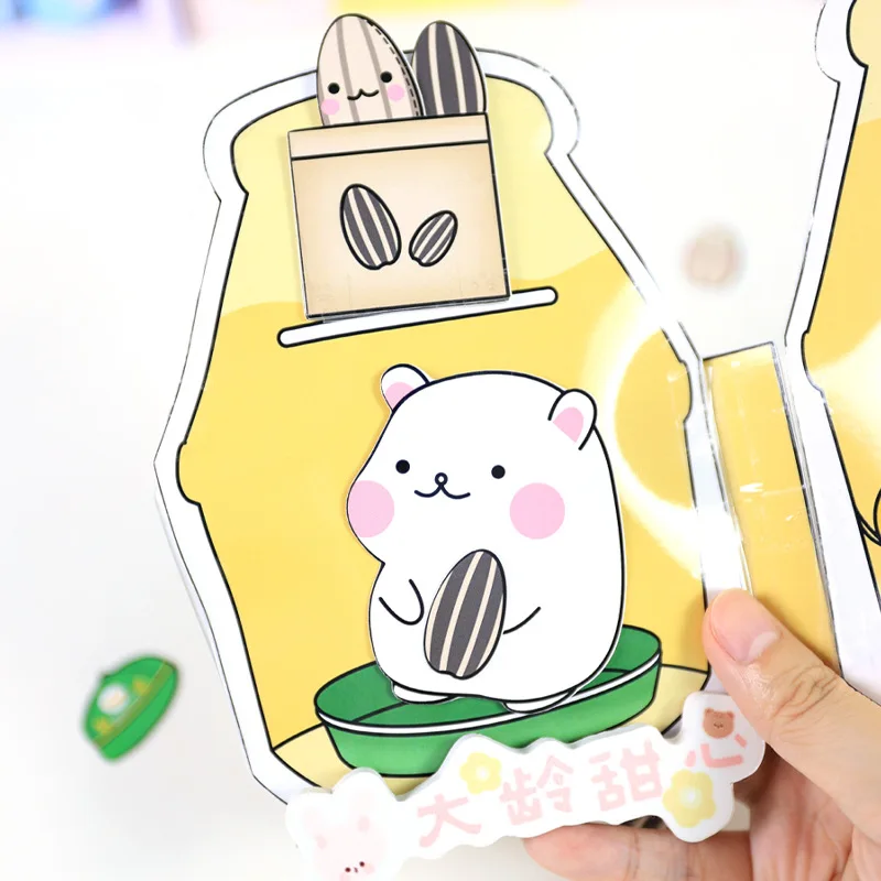 New Tailor-free Hamster Banana Milk Quiet Book Reusable Sticker Books DIY Handmade Educational Decompression For KidsToys