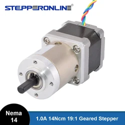 Nema 14 Stepper Motor Gear Ratio 19:1 Planetary Gearbox Motor 1.0A Extruder Gear for DIY CNC Robot 3D Printer