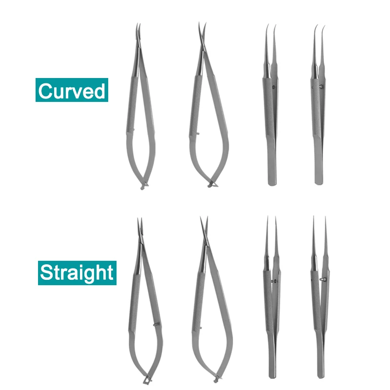 

GREATLH Stainless Forceps Scissors Set Eye Ophthalmic Set Eyelid Surgical Tool Autoclavable Eyelid Instrument Ophthalmic Tool