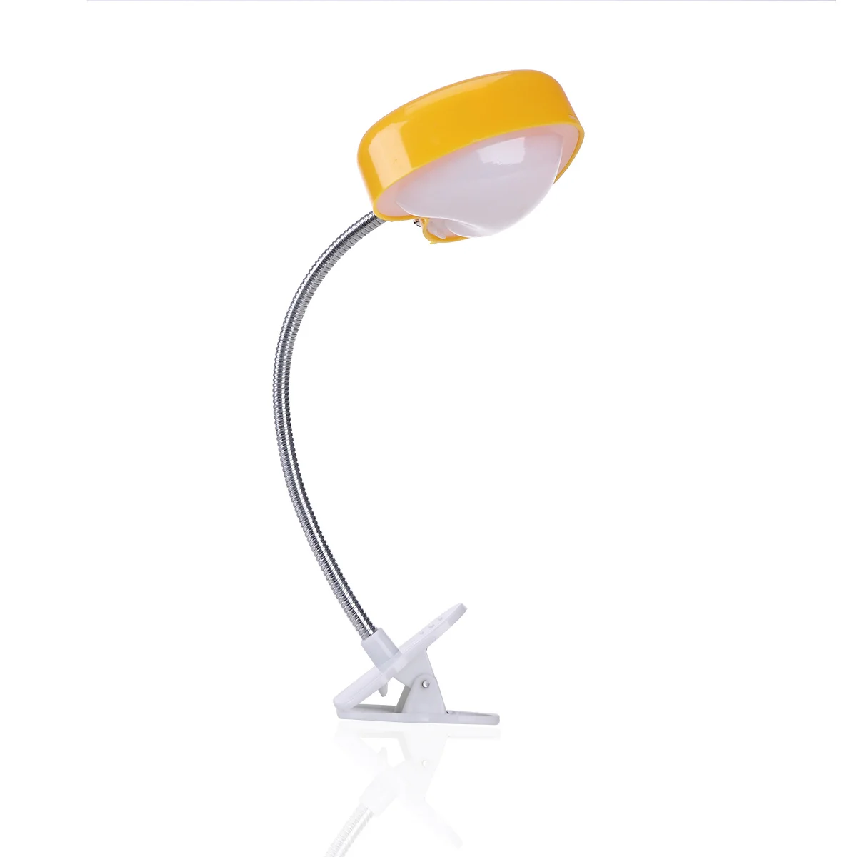 

USB LED Reading Desk Lamp Yellow Clip Light Eye Protection Adjustable Clamp Lamp Energy Saving for Office School Bedroom Use