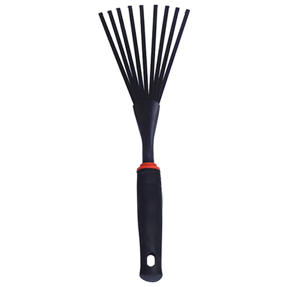 Garden Rake Small Leaf Rakes for Lawns Rubber Handle Tool Heavy Duty Yard Work Soil Loosening Weeding Planting Gardening