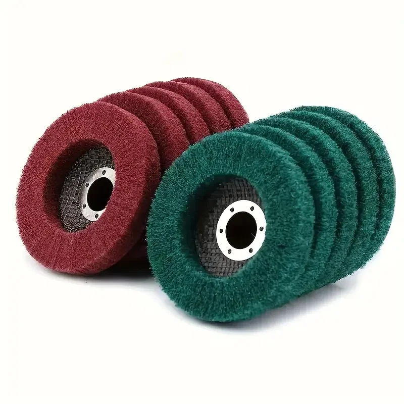 10Pcs 4-inch nylon fiber flip wheel, 180/320 mesh aluminum oxide, for deburring, rust removal and complex surface welding