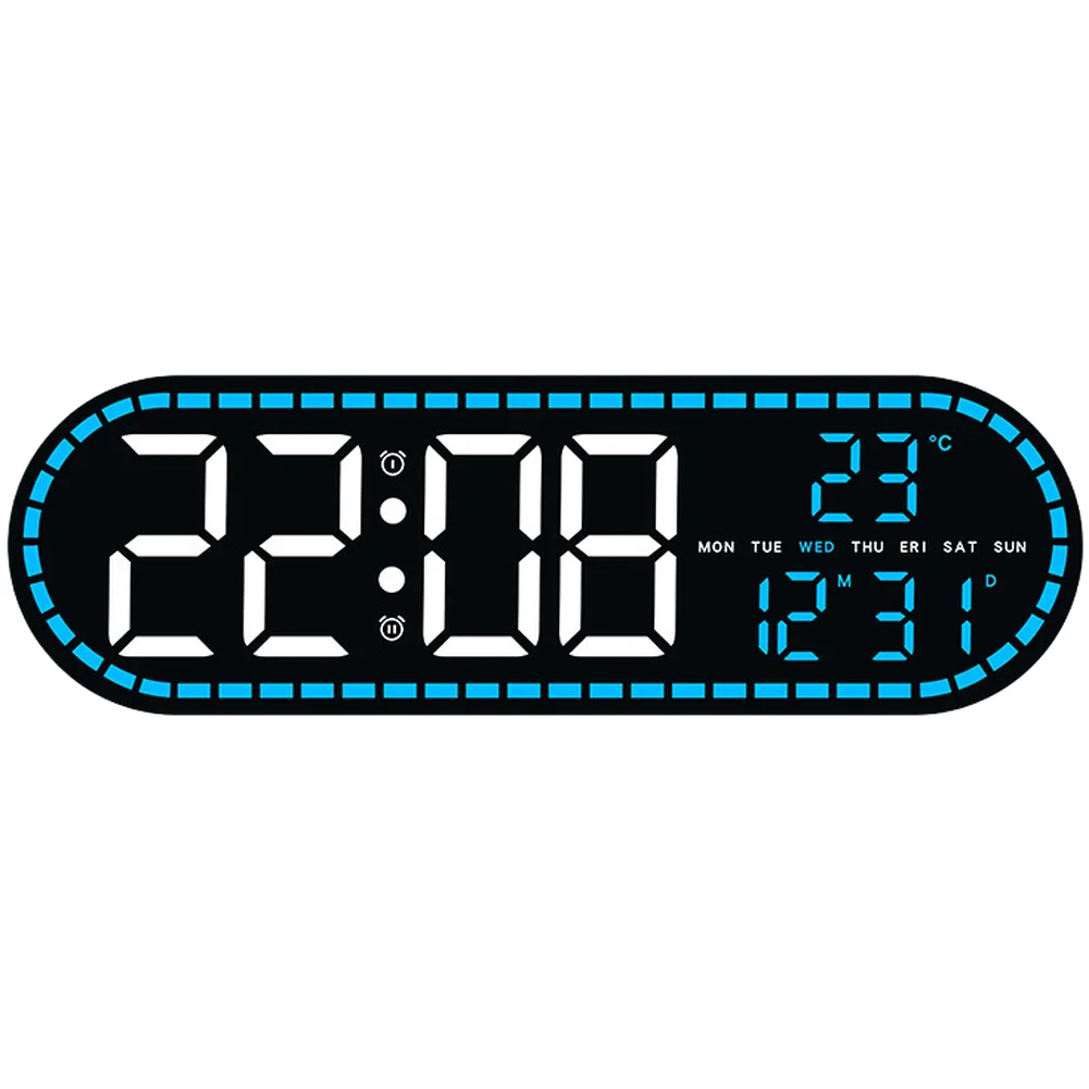 LED Digital Clock Featuring Time Date Calendar Alarm and Adjustable Temperature Display for Indoor Environment Control